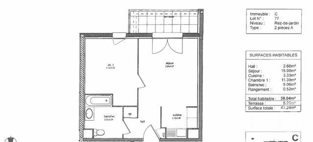 Appartement T2 à vendre - 2 pièces - 38.08 m2 - DIJON - 21 - BOURGOGNE - Century 21 Martinot Immobilier